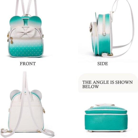 Girls Bowknot Polka Dot Cute Mini Backpack Small Daypacks Convertible Shoulder B - Picture 5 of 7